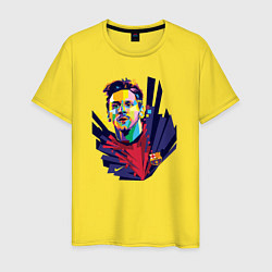 Футболка хлопковая мужская Messi Art, цвет: желтый