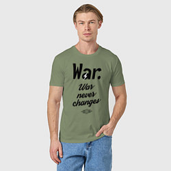 Футболка хлопковая мужская War never changes, цвет: авокадо — фото 2