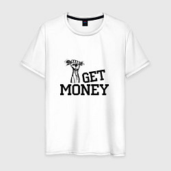 Футболка хлопковая мужская I Get Money, цвет: белый