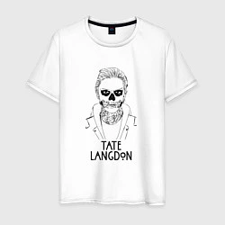 Футболка хлопковая мужская Tate Langdon, цвет: белый