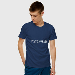 Футболка хлопковая мужская Psychopath, цвет: тёмно-синий — фото 2