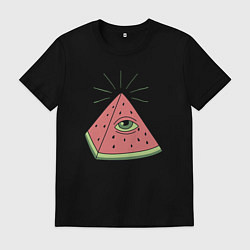 Футболка хлопковая мужская Арбуз, цвет: черный