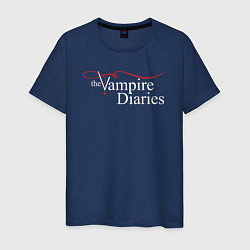 Футболка хлопковая мужская The Vampire Diaries, цвет: тёмно-синий