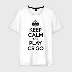 Футболка хлопковая мужская Keep Calm & Play CS:GO, цвет: белый