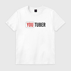 Футболка хлопковая мужская Youtuber, цвет: белый