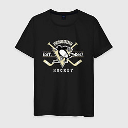 Футболка хлопковая мужская Pittsburgh Penguins: Est.1967 цвета черный — фото 1