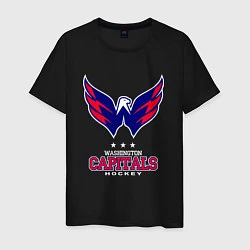 Футболка хлопковая мужская Washington Capitals, цвет: черный