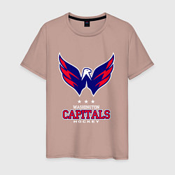 Футболка хлопковая мужская Washington Capitals, цвет: пыльно-розовый