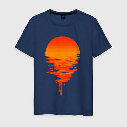 Футболка хлопковая мужская Sunset, цвет: тёмно-синий