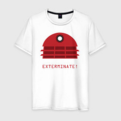 Футболка хлопковая мужская Dalek Jam: Exterminate, цвет: белый