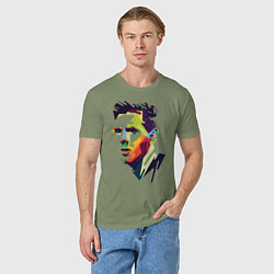 Футболка хлопковая мужская Lionel Messi: fun-art, цвет: авокадо — фото 2