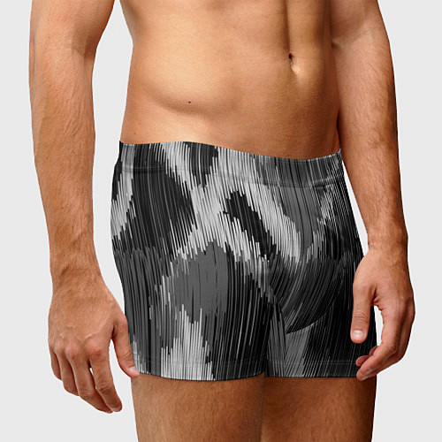 Мужские трусы Черно-белая штриховка / 3D-принт – фото 3