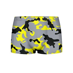 Трусы-боксеры мужские Yellow & Grey Camouflage, цвет: 3D-принт