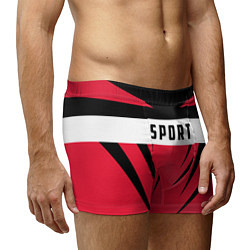 Трусы-боксеры мужские Sport: Red Style, цвет: 3D-принт — фото 2