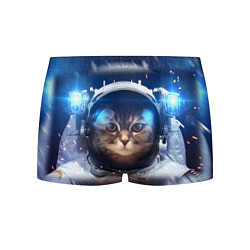 Трусы-боксеры мужские Кот-космонавт, цвет: 3D-принт
