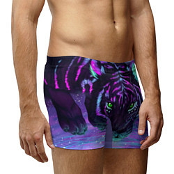 Трусы-боксеры мужские Неоновый тигр, цвет: 3D-принт — фото 2