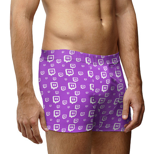 Мужские трусы Twitch: Violet Pattern / 3D-принт – фото 3