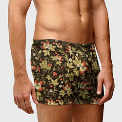 Трусы-боксеры мужские Хохлома роспись клубника, цвет: 3D-принт — фото 2
