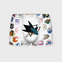 Трусы-боксеры мужские San Jose Sharks NHL teams pattern, цвет: 3D-принт