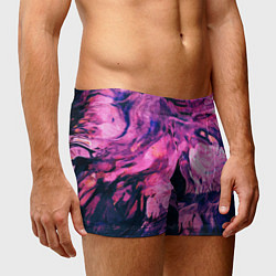 Трусы-боксеры мужские Розовый разводы жидкость цвета, цвет: 3D-принт — фото 2
