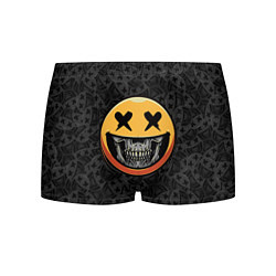 Трусы-боксеры мужские Смайлик на черепе Emoji, цвет: 3D-принт