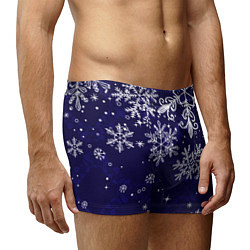 Трусы-боксеры мужские Новогодние снежинки, цвет: 3D-принт — фото 2