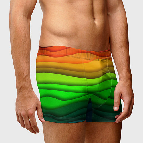 Мужские трусы Цветные волны / 3D-принт – фото 3