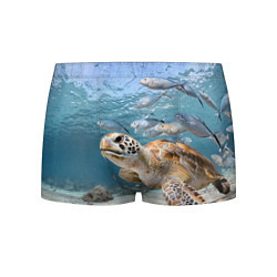 Трусы-боксеры мужские Морская черепаха, цвет: 3D-принт