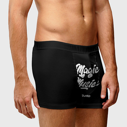 Мужские трусы Magic Music Record White on Black / 3D-принт – фото 3