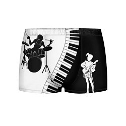 Трусы-боксеры мужские Черно Белое пианино, цвет: 3D-принт