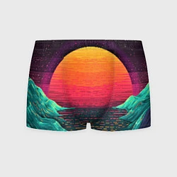 Трусы-боксеры мужские Пиксельный закат, цвет: 3D-принт