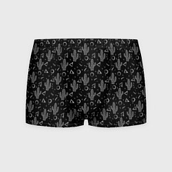 Мужские трусы Черно белые кактусы