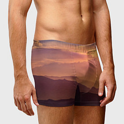 Трусы-боксеры мужские Закат в горах, цвет: 3D-принт — фото 2