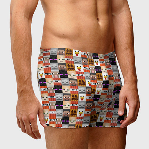 Мужские трусы MINECRAFT КУБИКИ ПЕРСОНАЖИ / 3D-принт – фото 3