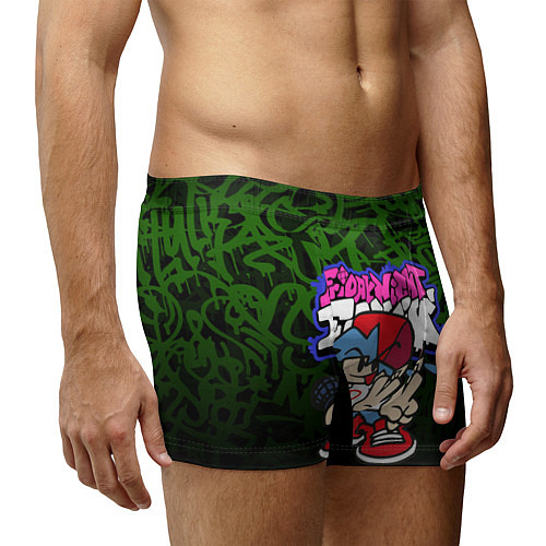 Мужские трусы FRIDAY NIGHT FUNKIN ГРАФФИТИ NEON / 3D-принт – фото 3