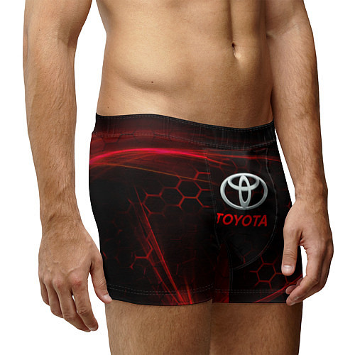 Мужские трусы Toyota Неоновые соты / 3D-принт – фото 3