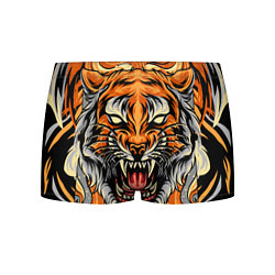 Трусы-боксеры мужские Символ года тигр в гневе цвета 3D-принт — фото 1