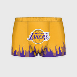 Трусы-боксеры мужские LA LAKERS NBA FIRE ЛЕЙКЕРС ОГОНЬ, цвет: 3D-принт