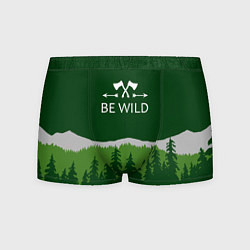 Трусы-боксеры мужские Be wild - свобода и приключения, цвет: 3D-принт