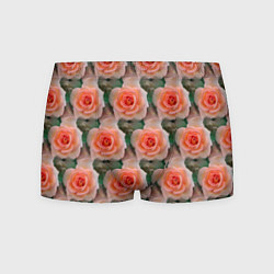 Трусы-боксеры мужские Нежные розы паттерн, цвет: 3D-принт