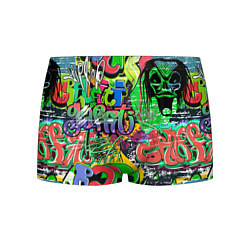 Трусы-боксеры мужские Граффити с черепами, цвет: 3D-принт