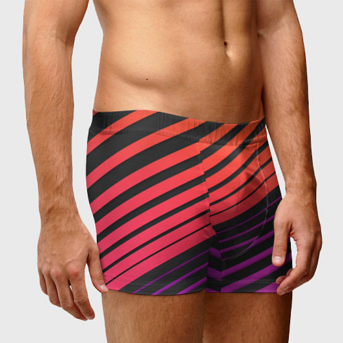 Мужские трусы Линии градиентGradient Polygon Lines / 3D-принт – фото 3