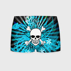 Трусы-боксеры мужские Neon Skull, цвет: 3D-принт