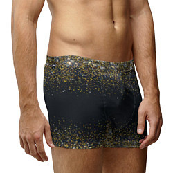 Трусы-боксеры мужские Золотые блестки на темном фоне Сияющий глиттер, бл, цвет: 3D-принт — фото 2