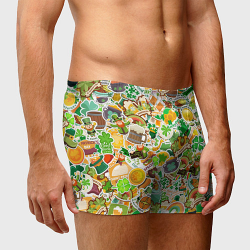 Мужские трусы Стикербомбинг ко дню Св Патрика / 3D-принт – фото 3