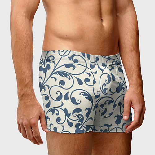 Мужские трусы Гжелевый вьюнок / 3D-принт – фото 3