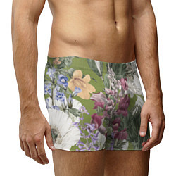 Трусы-боксеры мужские Цветы Ностальгический Весенний Узор, цвет: 3D-принт — фото 2