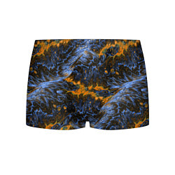 Трусы-боксеры мужские Оранжево-Синяя Вулканическая Лава, цвет: 3D-принт