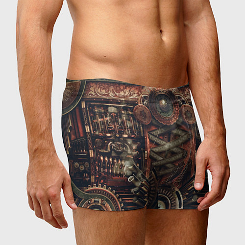 Мужские трусы Mechanical device in Steampunk Retro style / 3D-принт – фото 3