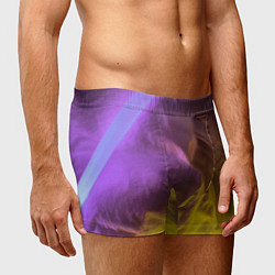 Трусы-боксеры мужские Неоновые фонари на шёлковой поверхности - Фиолетов, цвет: 3D-принт — фото 2